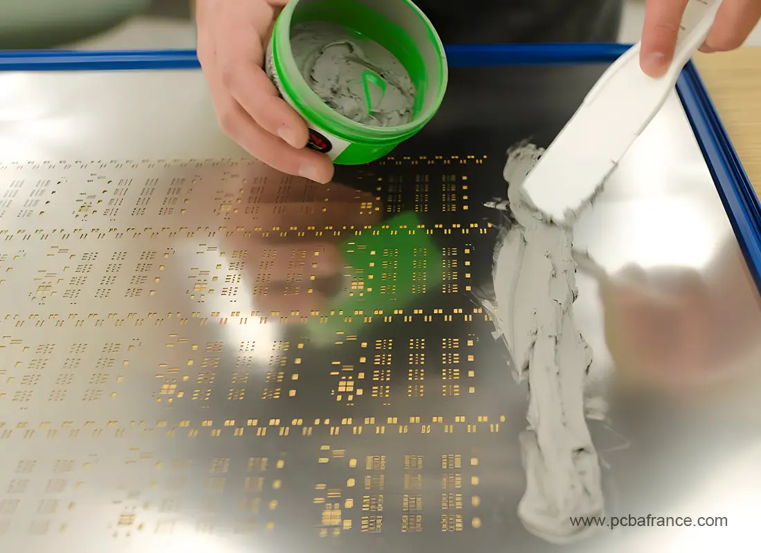 appliquer le pochoir SMT